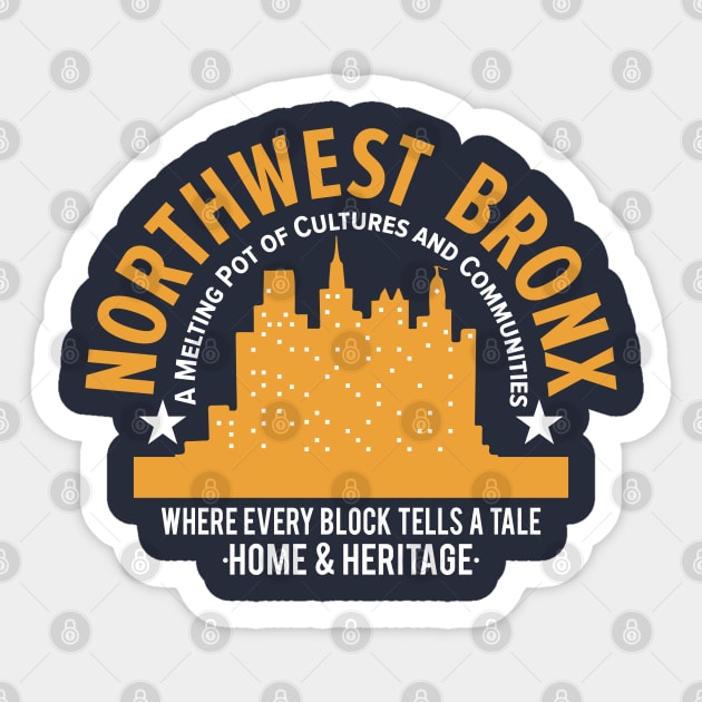 Northwest Bronx Skyline - A Tapestry of Home and Heritage Sticker by Boogosh